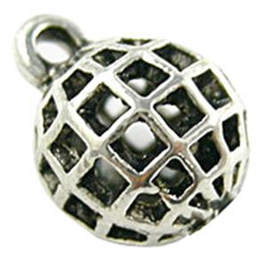 Tibetan Silver Charms Pendant, 11mm dia