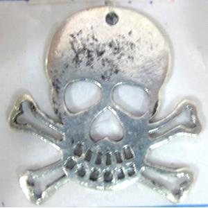 Skull Charm, Tibetan Silver pendants, 27x28.5mm