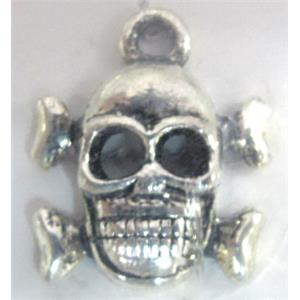 Skull Charm, Tibetan Silver pendants, 17x17mm