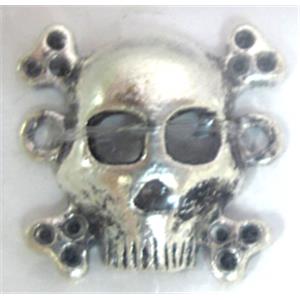 Tibetan Silver Skull Charm pendants, 21x20mm