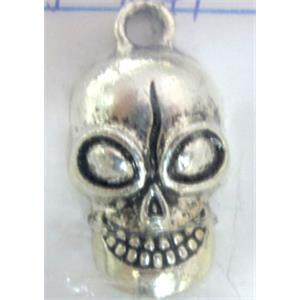 Skull Charm, Tibetan Silver pendants, 15.5x24.5mm