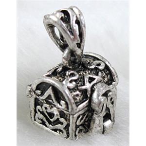 Tibetan Silver box Charms pendant, 12x10x10mm