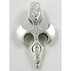 Tibetan Silver pendant, lead free and nickel free, 14x25mm