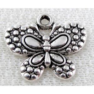 Tibetan Silver butterfly pendant, lead free and nickel free, 25x22mm