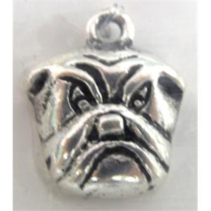 Tibetan Silver dog pendants, Lead and nickel Free, 16x13mm