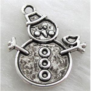 Christmas Snowman, Tibetan Silver Charm Non-Nickel, 17x22mm