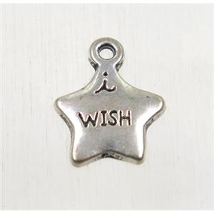 tibetan silver star pendants, non-nickel, approx 12x13mm