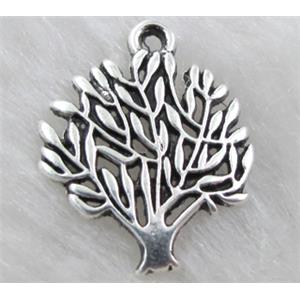 Tibetan silver tree charm Non-Nickel, zinc alloy, 17x20mm