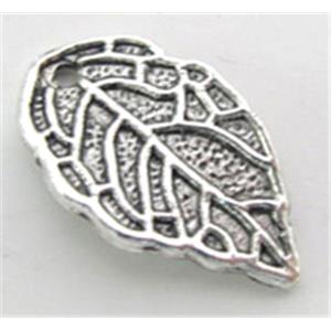 leaf, Tibetan Silver pendant, Non-Nickel, 17x10mm