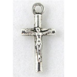 Crucifix Cross, Tibetan Silver non-nickel, 9x18mm