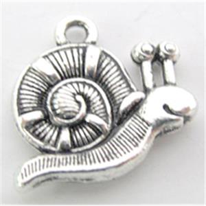 Tibetan Silver snail pendants, Lead free and nickel Free, 19x16mm