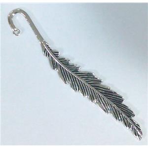 Tibetan Silver feather Bookmark, lead free and nickel free, 10cm