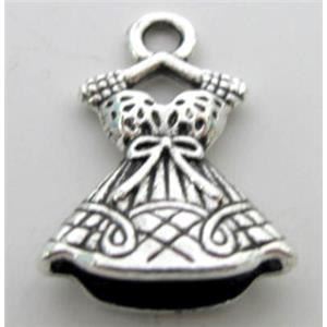 Tibetan Silver skirt pendant, Lead free and nickel Free, 15x22mm