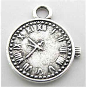 Tibetan Silver watch pendant, lead free and nickel free, 15mm dia