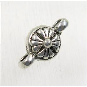 tibetan silver connector, non-nickel, approx 9mm dia