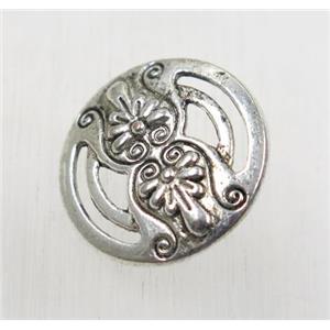 tibetan silver connector, non-nickel, approx 17mm dia