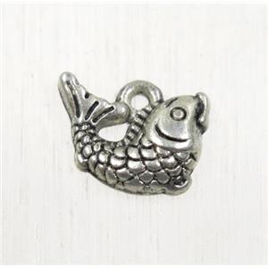 tibetan silver Zinc fish pendant, non-nickel, approx 8x11mm