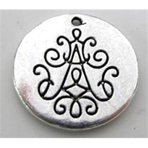 Tibetan Silver charm pendant, Lead free and nickel Free, 20mm