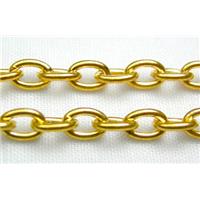 Rolo Chain, iron, gold plated, approx 3x4mm