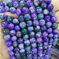 Dye Agate Beads Faceted Round Purple, approx 12mm dia