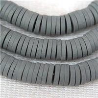 gray Fimo Polymer Clay heishi beads, approx 6mm dia