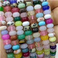 Mix Gemstone Beads Smooth Rondelle, approx 8mm