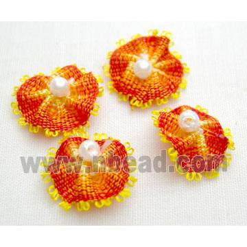 Orange Handcraft Clothing Umbrella Flower