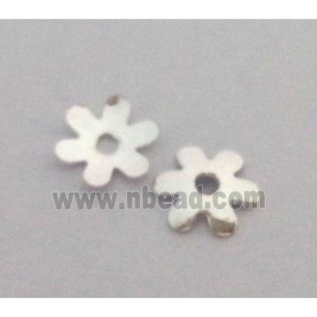 copper caps bead, silver plated