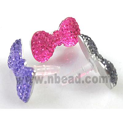 Earphone Jack Dust Cap Plug with Rhinestone