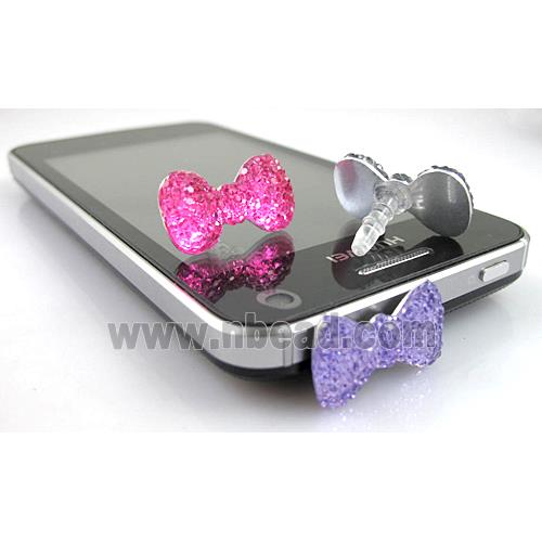 Earphone Jack Dust Cap Plug with Rhinestone