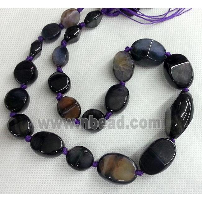 Agate stone beads for necklace, freeform