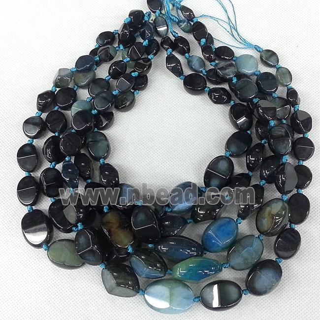 green Agate beads Necklace Chain, freeform