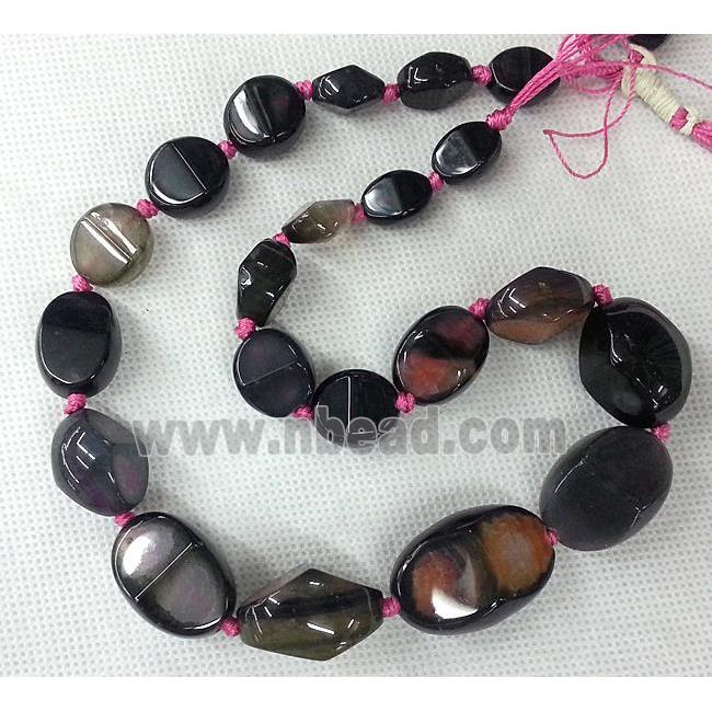 Agate beads Necklace Chain, freeform