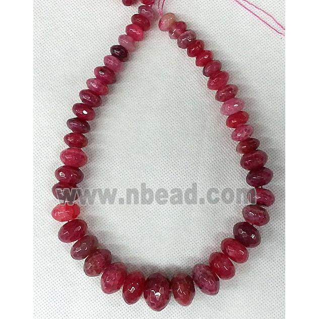 hotpink Agate rondelle beads Necklace Chain