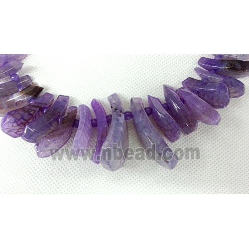 purple Agate Slice beads chain necklace