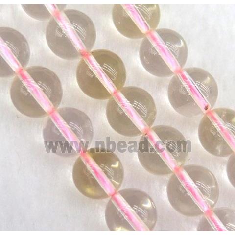 golden Clear Quartz Beads, round