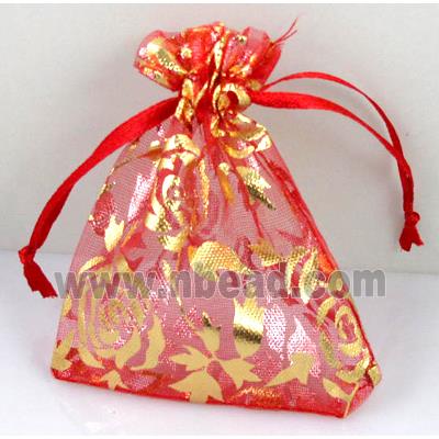 Organza bag, red