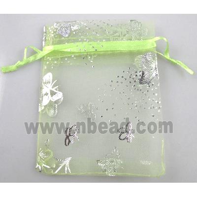 Organza bag, peak green