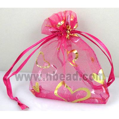 Organza bag, hotpink