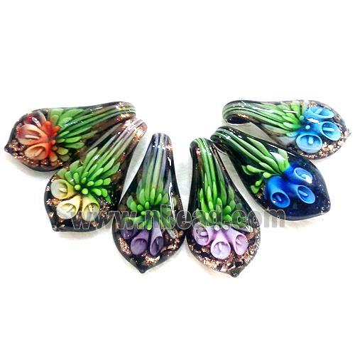 mixed Lampwork glass pendants