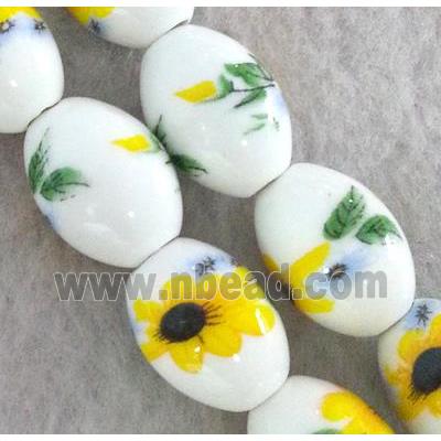 Porcelain barrel beads