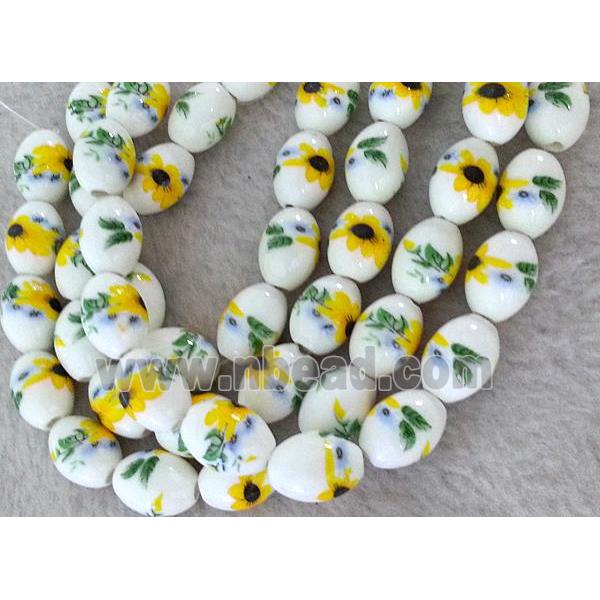 Porcelain barrel beads