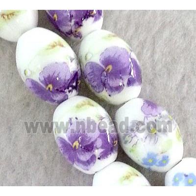Porcelain barrel beads