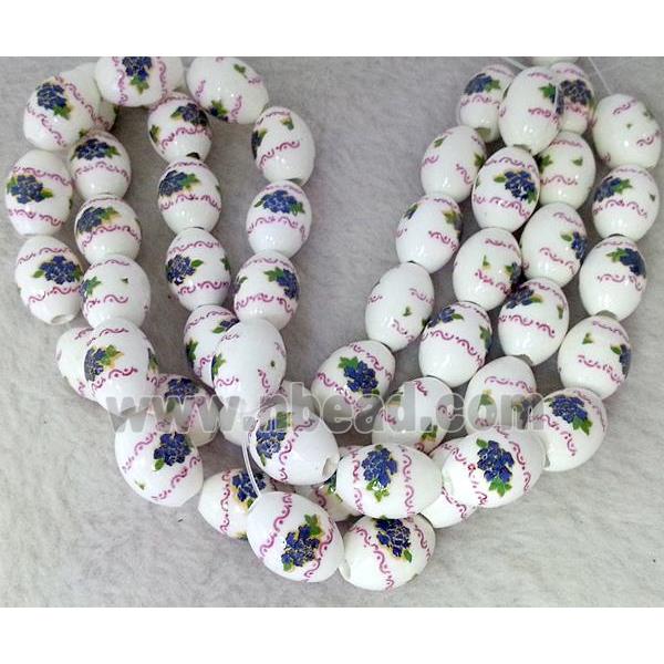 Porcelain barrel beads