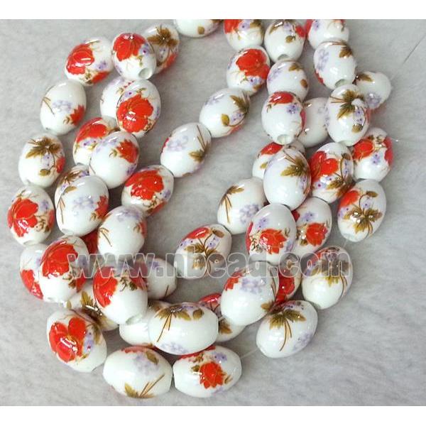 Porcelain barrel beads