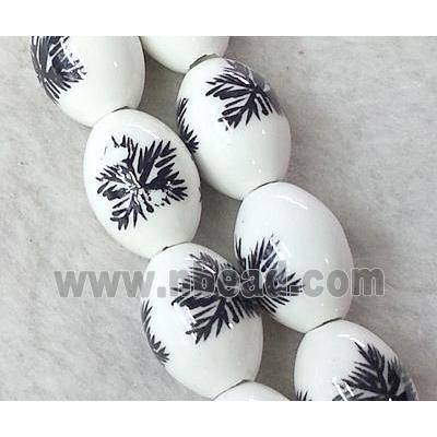 Porcelain barrel beads