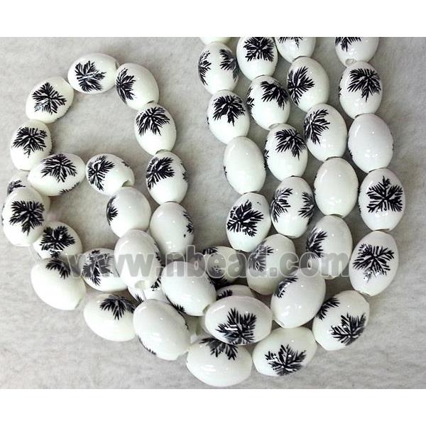 Porcelain barrel beads