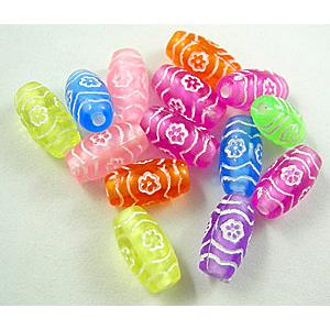 Colorful Plastic Rice Beads, mixed