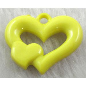 Resin Heart Pendant Yellow