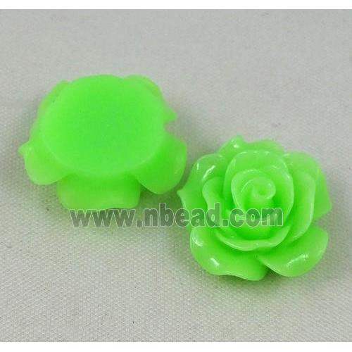 resin bead, rose, flat back